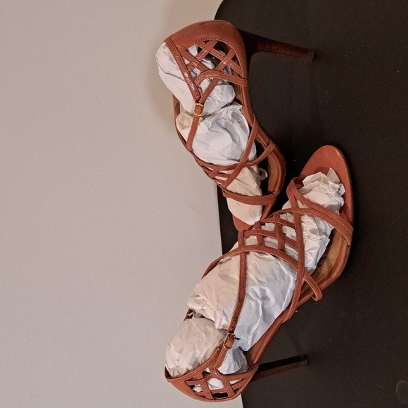 NWOT Ralph Lauren Sydney Dress Sandals Heels Tan Size 10 - Picture 2 of 6